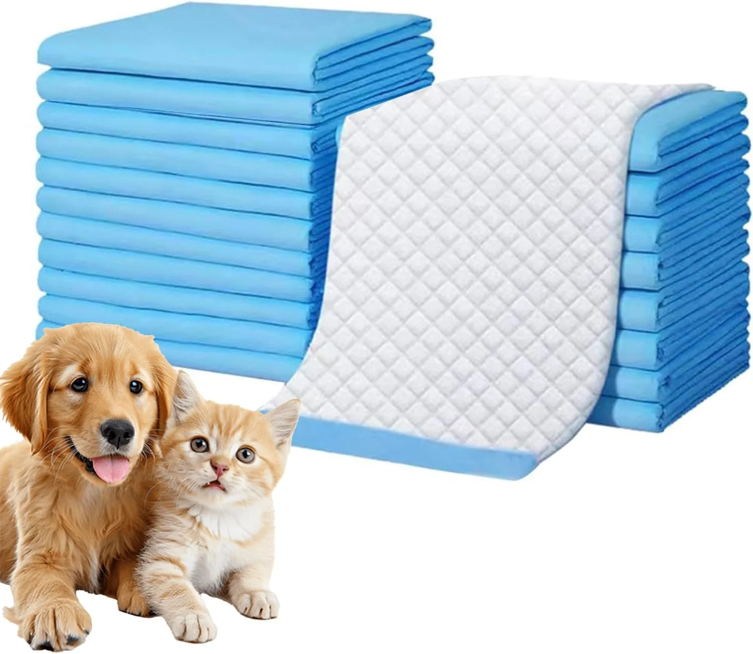 پد مخصوص سگ و توله سگ برای محافظت در برابر مدفوع، پد ضد نشت، مناسب آموزش حیوانات خانگی، سطح خشک شونده سریع برای سگ ها و توله سگ ها (120 عدد، 60 در 60 سانتی متر)