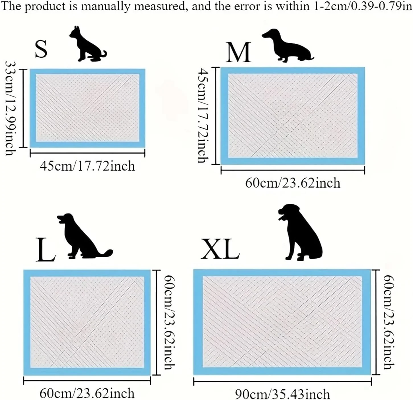 پد مخصوص سگ و توله سگ برای محافظت در برابر مدفوع، پد ضد نشت، مناسب آموزش حیوانات خانگی، سطح خشک شونده سریع برای سگ ها و توله سگ ها (120 عدد، 60 در 60 سانتی متر)