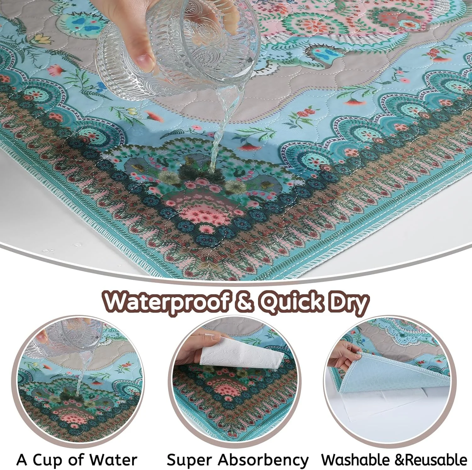 پدهای ادرارشوئی سگ Aitmexcn، بسته 2 عددی 86x91 سانتی متر، پدهای آموزشی قابل استفاده مجدد برای توله سگ، فوق العاده جاذب، 100٪ ضد آب، مناسب برای زایمان، آموزش دستشویی، بی اختیاری، برای پارک بازی