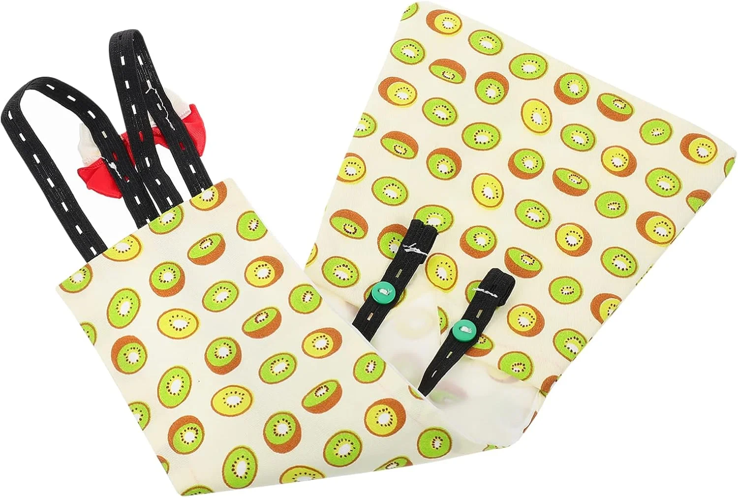 پوشک قابل تنظیم طیور، لباس غاز قابل استفاده مجدد، پوشک مرغ، پوشک حیوانات خانگی قابل شستشو، طرح میوه، پوشک جوجه اردک برای غاز، اردک، مرغ (زرد روشن)