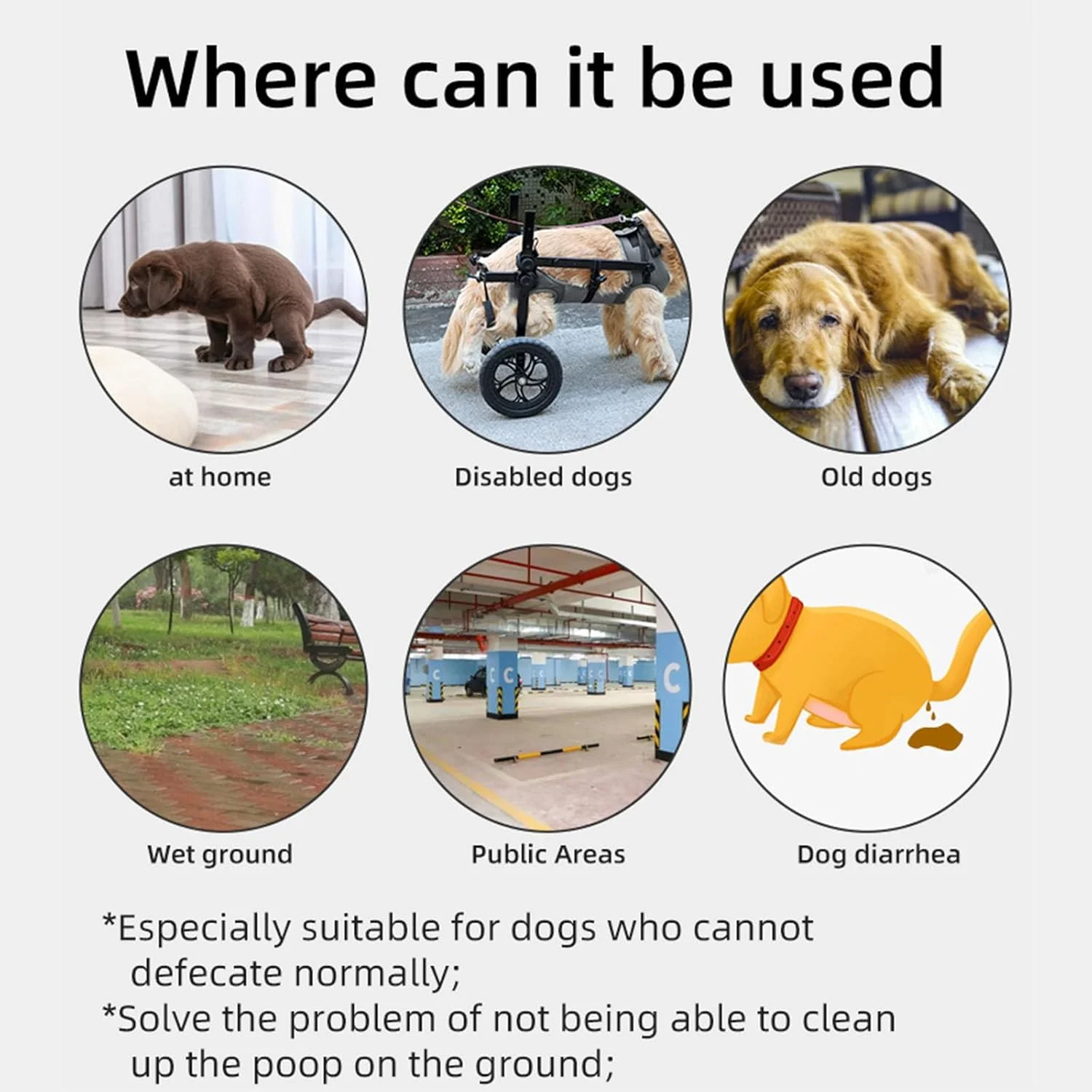 شلوار جمع آوری مدفوع سگ به همراه 50 عدد کیسه مخصوص، شلوار بهداشتی قابل تنظیم و استفاده مجدد، لباس زیر فیزیولوژیکی حیوانات خانگی، شلوار جمع آوری مدفوع برای سگ های مسن، معلول و دارای بی اختیاری ادرار - سایز XS