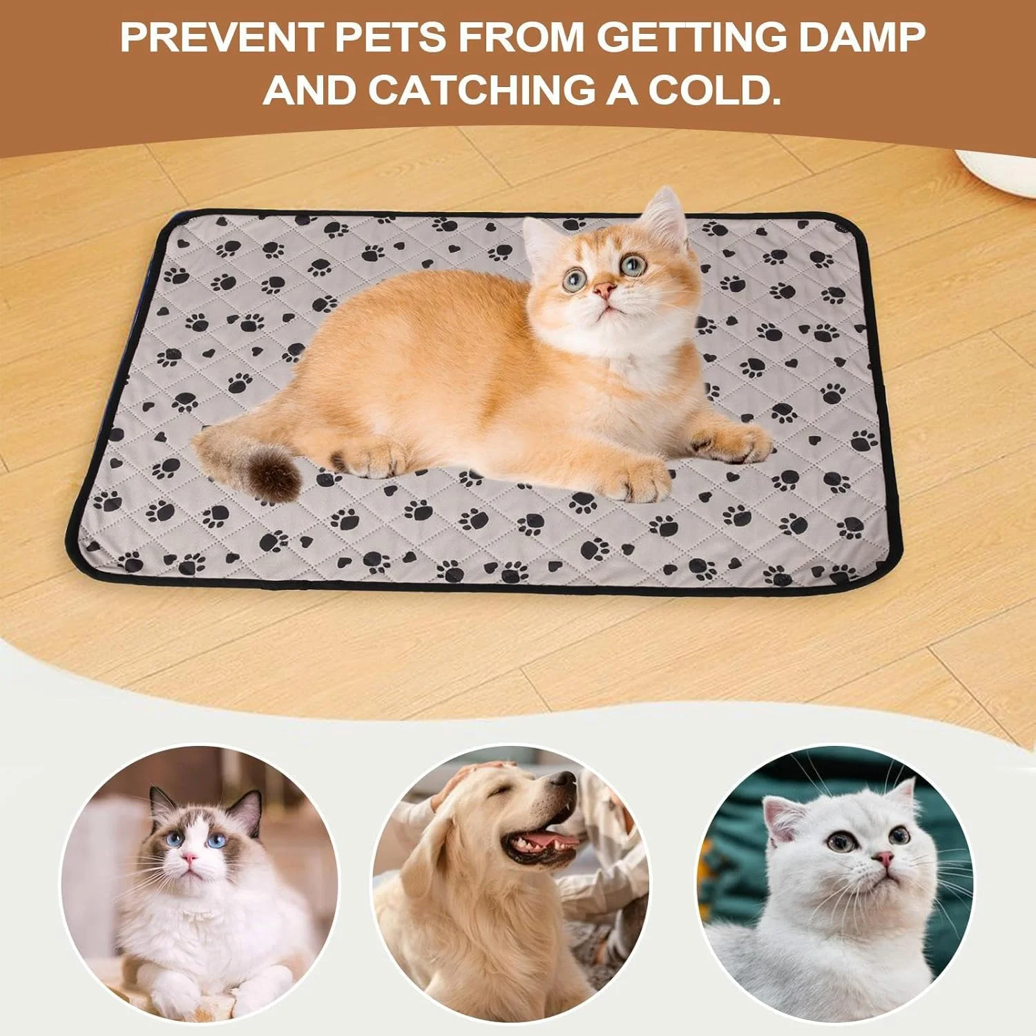 پد جاذب رطوبت حیوانات خانگی، تشک بستر فوق العاده جاذب | 70x50 سانتی متر، زیرانداز جاذب قابل استفاده مجدد ضد آب ضد لغزش خشک شونده سریع برای سگ، توله سگ، فضای باز، قفس، گربه