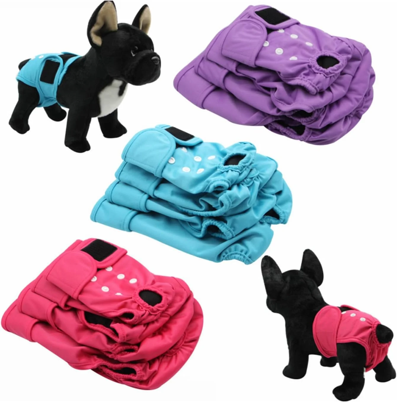 بسته ۳ عددی پوشک سگ بسیار جاذب برای سگ های ماده در دوره فحلی با طراحی ضد نشت و قابل شستشو