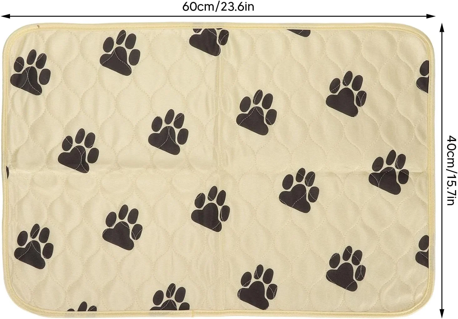 پد ادرار سگ، پد جاذب و ضد نشت برای آموزش ادرار، پد قابل شستشو برای سگ ها، مناسب برای آموزش ادرار، باکس، محل بازی، تخت، مبل، 60x40 سانتی متر (بژ)