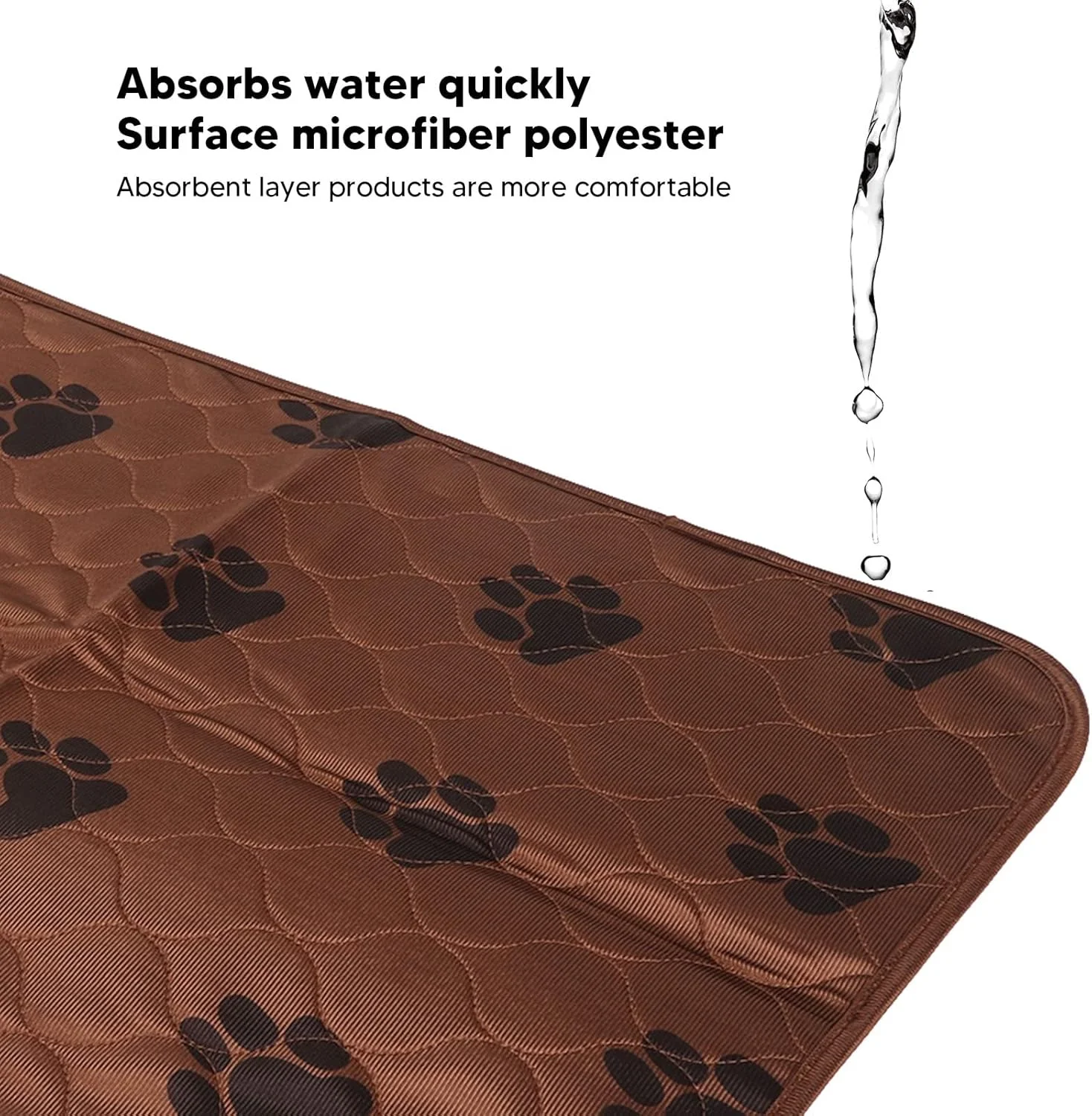 پد ادرار سگ، پد جاذب و ضد نشت برای آموزش ادرار، پد قابل شستشو برای سگ، مناسب برای آموزش، باکس، محل بازی، تخت، مبل، 60x40 سانتی متر (تیره)