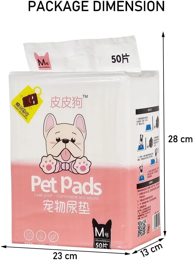پد آموزشی حیوانات خانگی 50 عددی برای سگ های متوسط، پدهای ادرار یکبار مصرف فوق العاده جاذب با 5 لایه، طراحی ضد نشت، مقاوم در برابر پارگی و کنترل بو، راحت و ایمن 60 سانتی متر (سفید) پد آموزشی حیوانات خانگی 50 عددی برای سگ های متوسط، پدهای ادرار یکبار مصرف فوق العاده جاذب با 5 لایه، طراحی ضد نشت، مقاوم در برابر پارگی و کنترل بو، راحت و ایمن 60 سانتی متر (سفید)
