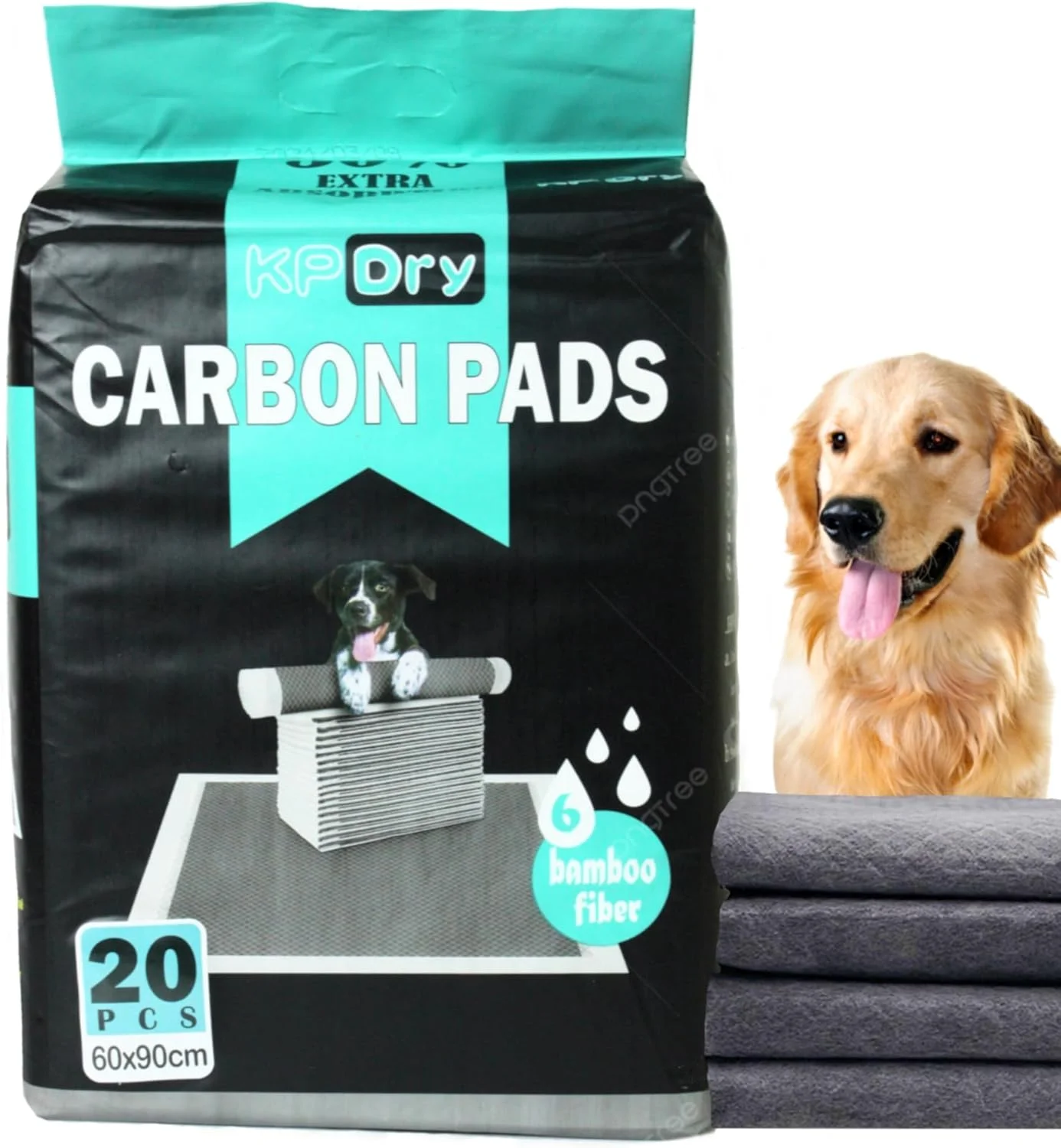 پدهای جاذب کربنی ادرار حیوانات خانگی یکبار مصرف / پدهای آموزشی سگ و توله سگ کربنی کنترل کننده بو / پدهای ادرار سریع خشک شونده و ضد نشت (XL، 60 X 90 سانتی متر، 20 عدد)