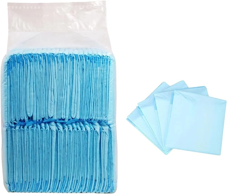 پدهای ادرار سگ، جاذب، 45x60 سانتی متر (M)، پد یکبار مصرف با ضخامت 5 لایه، نرم و راحت، پدهای خشک شونده سریع برای حیوانات خانگی کوچک تا متوسط، ضد نشت و قابل حمل، 50 عدد در 1 بسته (آبی)