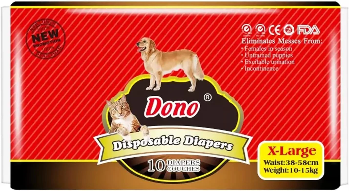 پوشک سگ ماده بسیار جاذب یکبار مصرف DONO (XL) 10 عددی
