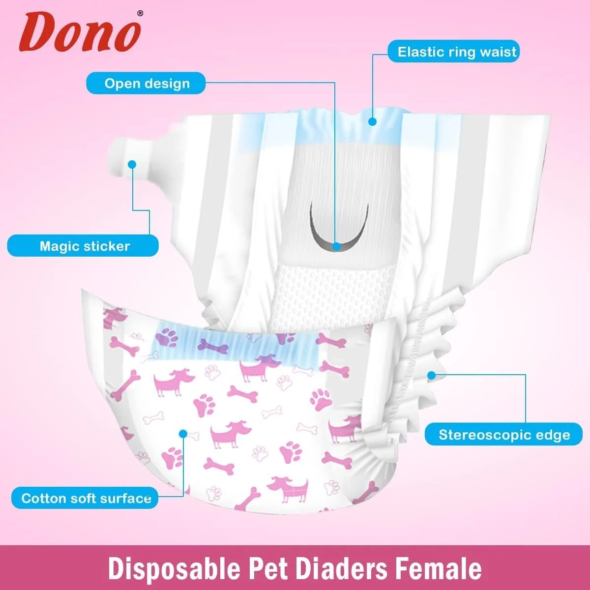 پوشک سگ ماده بسیار جاذب یکبار مصرف DONO (XL) 10 عددی پوشک سگ ماده بسیار جاذب یکبار مصرف DONO (XL) 10 عددی