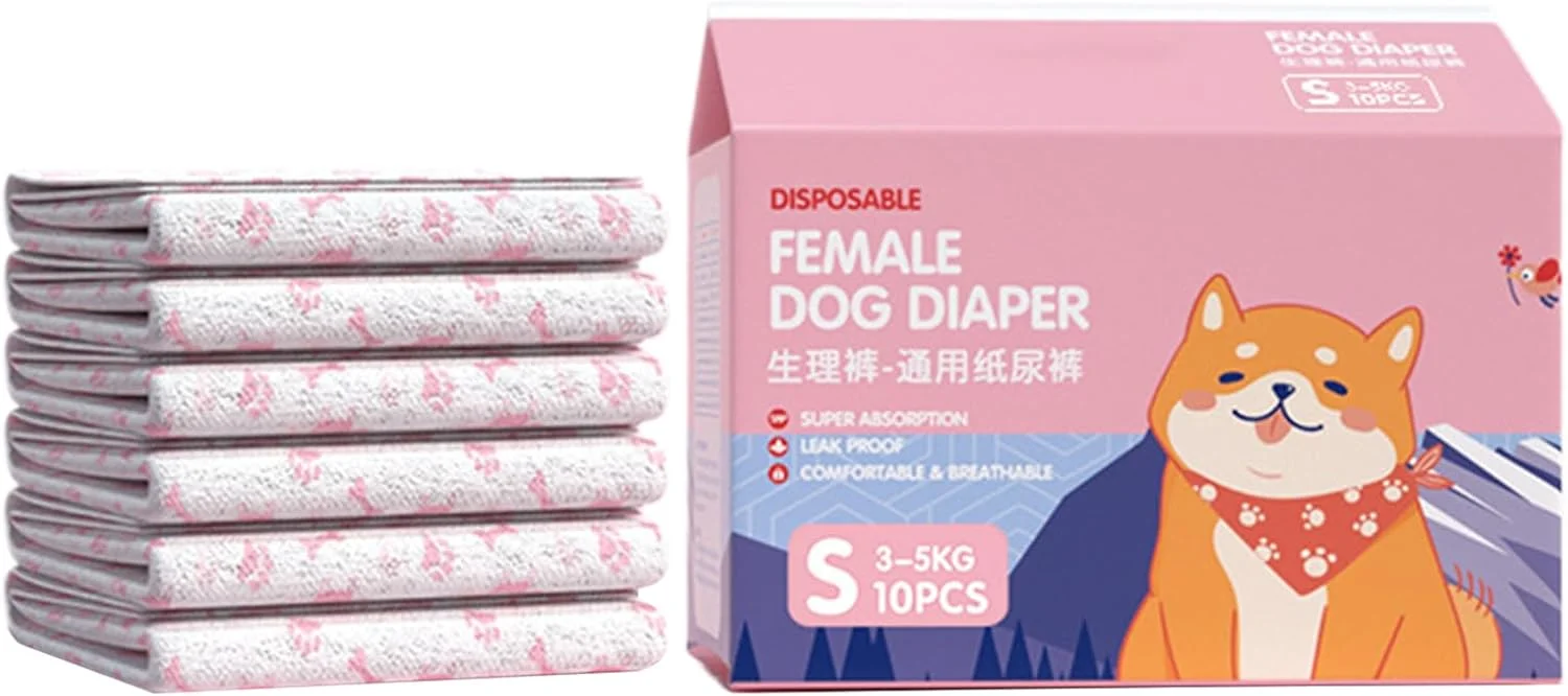 پوشک سگ | پوشک های فوق العاده جاذب | پوشش الاستیک ضد نشت راحت برای حیوانات خانگی برای آموزش و جلوگیری از حوادث داخلی