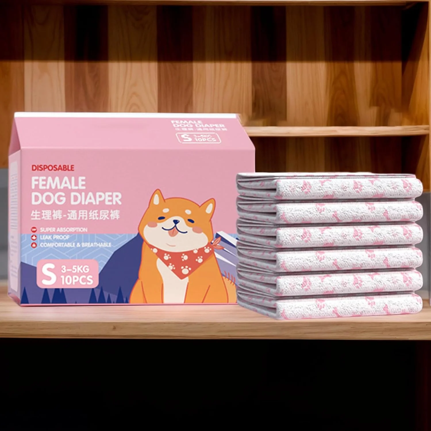 پوشک سگ، پدهای فوق جاذب سگ، پد الاستیک راحت و ضد نشت برای آموزش و جلوگیری از حوادث داخل خانه