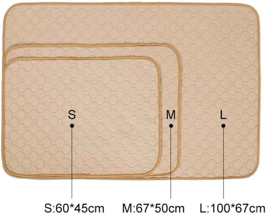 تشک خواب جاذب آب برای سگ کوچک، تشک جاذب ادرار سگ، پد آموزش ادرار توله سگ - بژ 60x45 سانتی متر