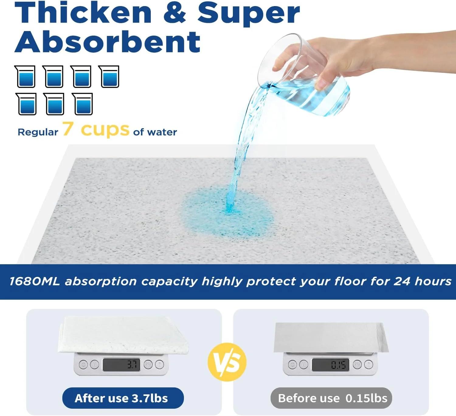 پدهای ادرار سگ ABCPET، بسته 100 عددی، پدهای ادرار سگ با طراحی 5 لایه ضد نشت، پدهای آموزشی یکبار مصرف کوچک سگ 55x55 سانتی متر با قابلیت جذب فوق العاده و بستر گربه برای سگ ها و گربه ها پدهای ادرار سگ ABCPET، بسته 100 عددی، پدهای ادرار سگ با طراحی 5 لایه ضد نشت، پدهای آموزشی یکبار مصرف کوچک سگ 55x55 سانتی متر با قابلیت جذب فوق العاده و بستر گربه برای سگ ها و گربه ها