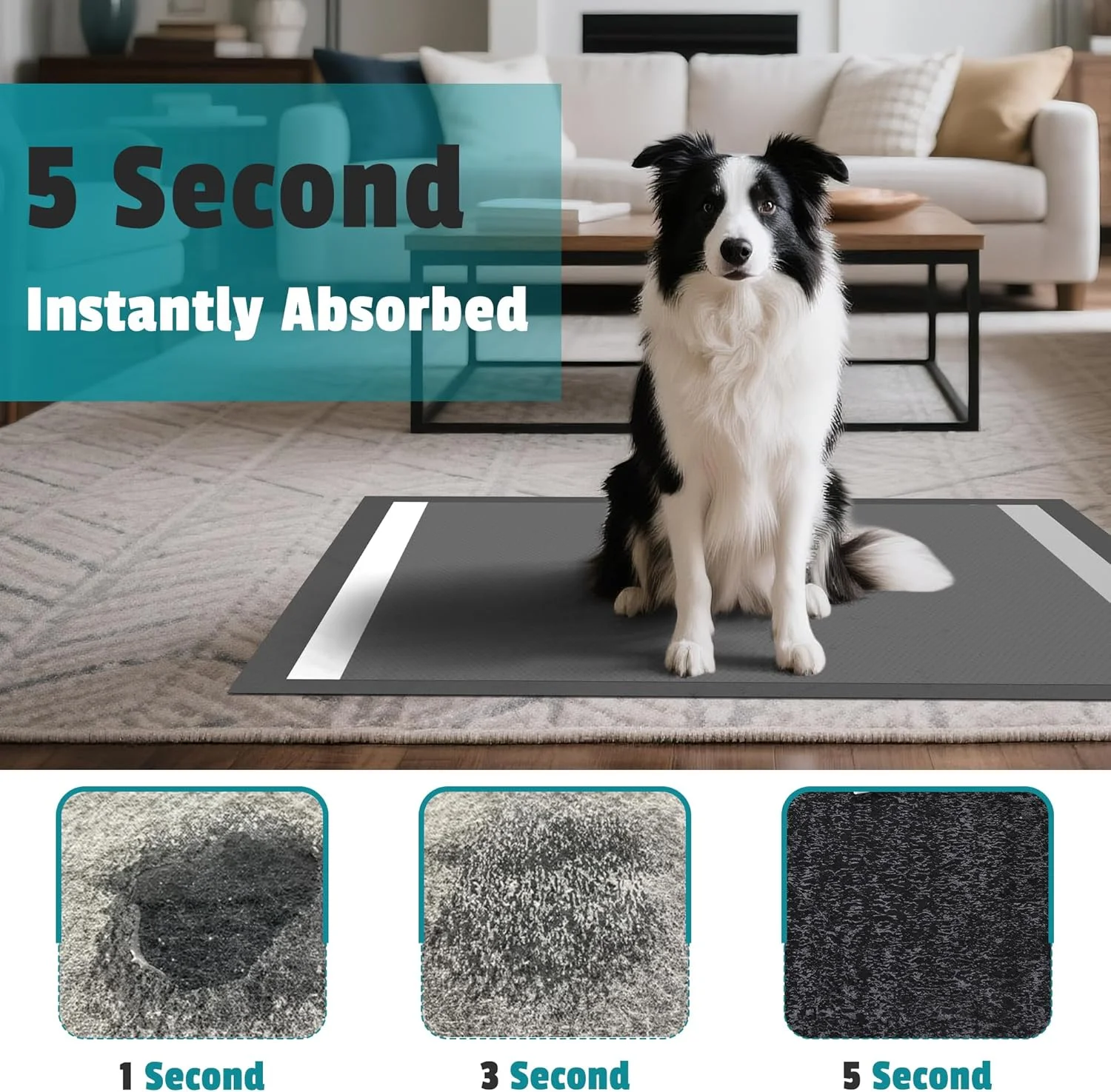 پدهای جاذب فوق العاده زغال چوب برای سگ و گربه، پدهای آموزش ادرار حیوانات خانگی با کنترل بوی کربن فعال، سایز ایکس لارج 71x86 سانتی متر، پدهای یکبار مصرف برای سگ، گربه و خرگوش (زغالی) پدهای جاذب فوق العاده زغال چوب برای سگ و گربه، پدهای آموزش ادرار حیوانات خانگی با کنترل بوی کربن فعال، سایز ایکس لارج 71x86 سانتی متر، پدهای یکبار مصرف برای سگ، گربه و خرگوش (زغالی)