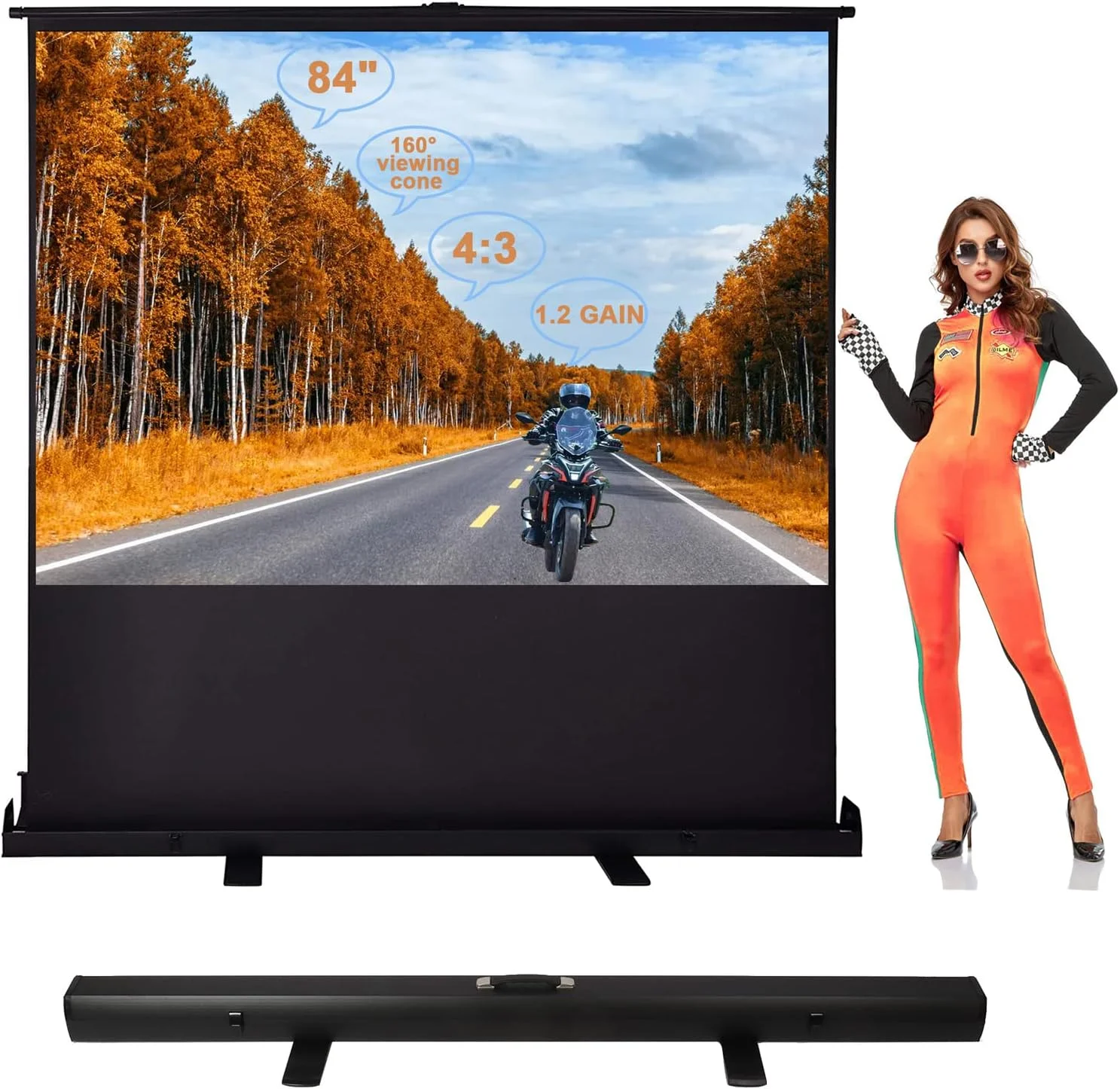پرده نمایش پروژکتور 84 اینچی لسولار با نسبت تصویر 4:3 HD، قابل حمل، مناسب برای استفاده در داخل و خارج از منزل، قابل نصب روی دیوار، با طراحی ایستاده، مناسب برای اتاق نشیمن، اتاق خواب، هتل، مدرسه و اداره پرده نمایش پروژکتور 84 اینچی لسولار با نسبت تصویر 4:3 HD، قابل حمل، مناسب برای استفاده در داخل و خارج از منزل، قابل نصب روی دیوار، با طراحی ایستاده، مناسب برای اتاق نشیمن، اتاق خواب، هتل، مدرسه و اداره