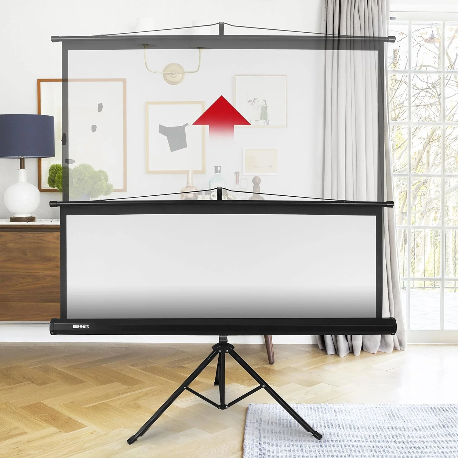پرده نمایش ویدئو پروژکتور پایه دار دورونیک مدل TPS50/43 سایز 50 اینچ، قابل حمل، نسبت تصویر 4:3 مناسب برای مدرسه، اداره، سینمای خانگی و تئاتر به همراه پایه پرده نمایش ویدئو پروژکتور پایه دار دورونیک مدل TPS50/43 سایز 50 اینچ، قابل حمل، نسبت تصویر 4:3 مناسب برای مدرسه، اداره، سینمای خانگی و تئاتر به همراه پایه