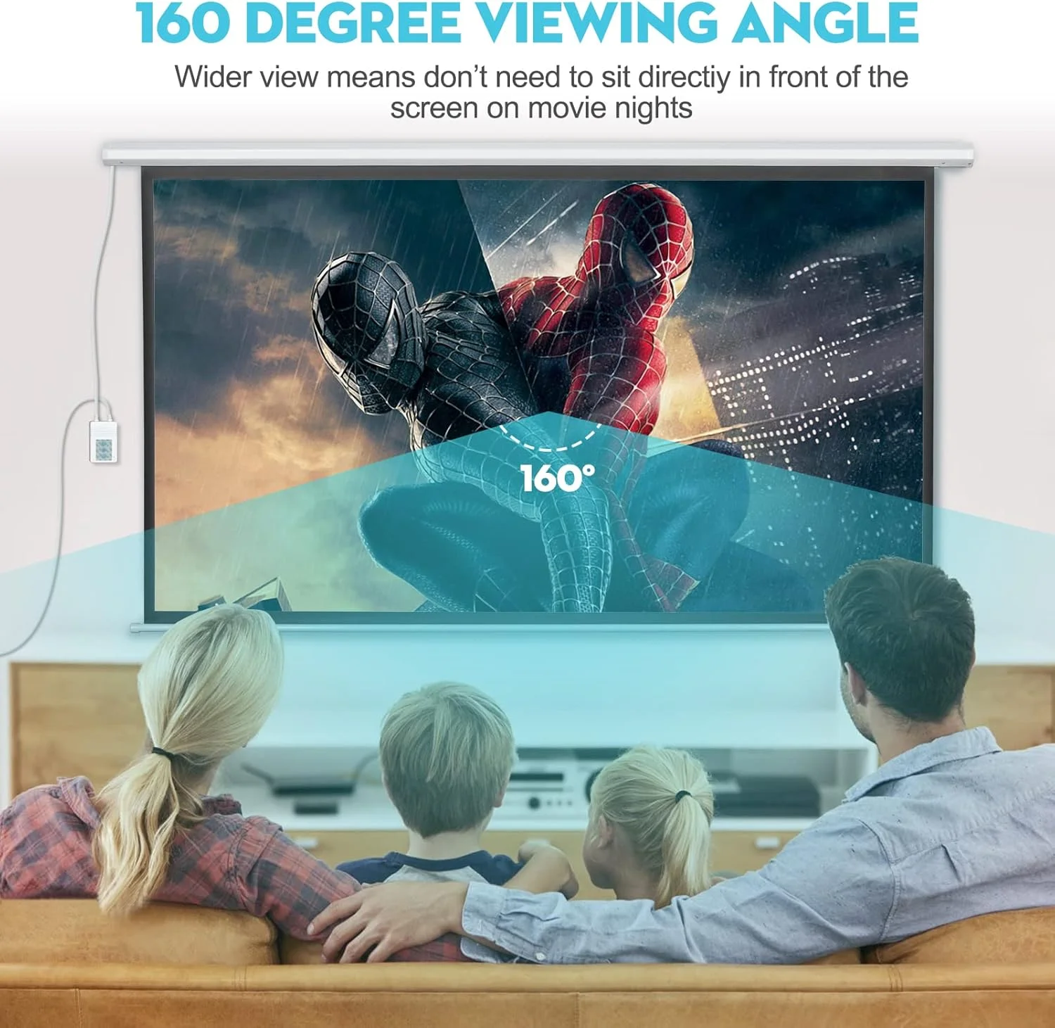 پرده نمایش برقی DINAH - نسبت تصویر 16:9 با کیفیت 4K 3D HD و اندازه 100 اینچ، دارای کنترل از راه دور بی سیم پرده نمایش برقی DINAH - نسبت تصویر 16:9 با کیفیت 4K 3D HD و اندازه 100 اینچ، دارای کنترل از راه دور بی سیم