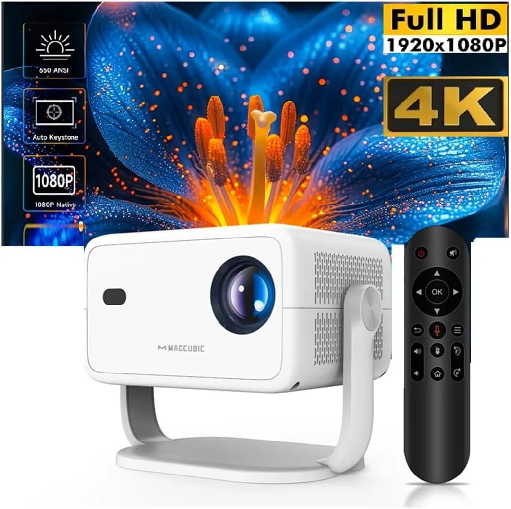 پروژکتور بومی 1080P 650ANSI 4K اندروید 11 L018 با فوکوس تصحیح کیستون خودکار Wifi6 BT5.2 قابل حمل برای فیلم و فضای باز پروژکتور بومی 1080P 650ANSI 4K اندروید 11 L018 با فوکوس تصحیح کیستون خودکار Wifi6 BT5.2 قابل حمل برای فیلم و فضای باز
