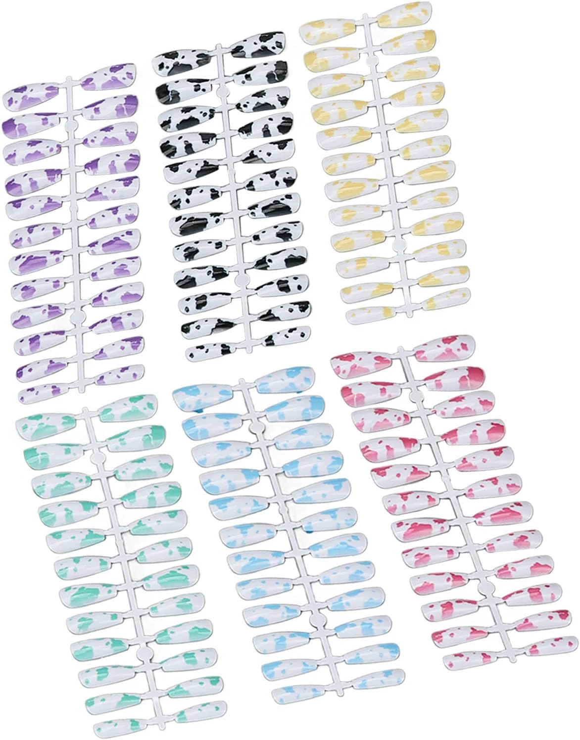 ناخن مصنوعی، بسته کیت ناخن مصنوعی در اندازه های مختلف، چند نوع جداشدنی سبک 144 عددی برای طراحی ناخن برای اکستنشن ناخن