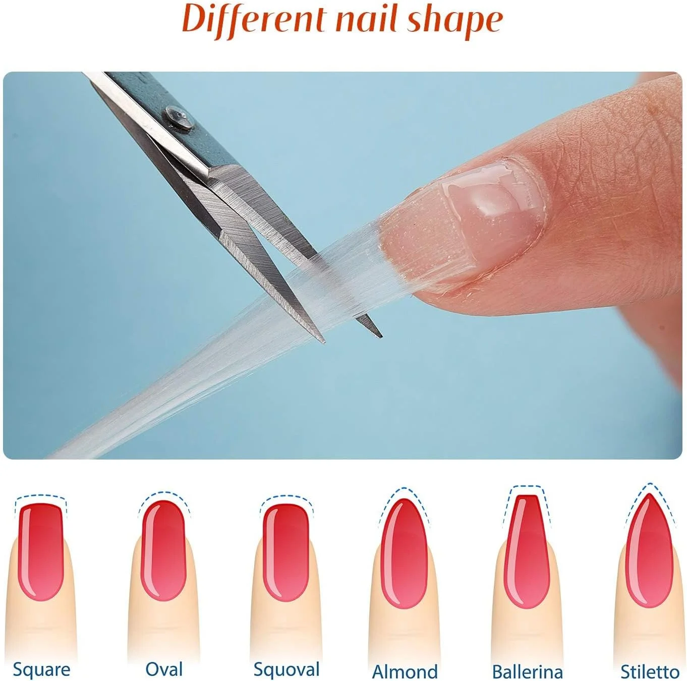 ست فیبر ناخن، مجموعه اکستنشن ناخن فایبرگلاس، ابزار سریع شکل دهی مانیکور، مواد ساخت ناخن برای نوک های مصنوعی، ناخن های ژل آکریلیک، استفاده در سالن، هنر DIY، کیت تکنسین حرفه ای ناخن (100 عدد)