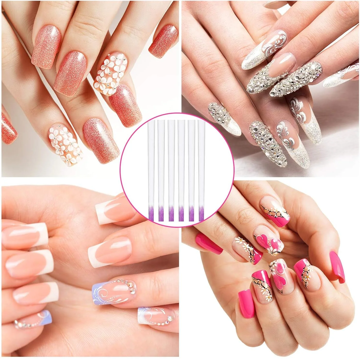 ست فیبر ناخن، مجموعه اکستنشن ناخن فایبرگلاس، ابزار سریع شکل دهی مانیکور، مواد ساخت ناخن برای نوک های مصنوعی، ناخن های ژل آکریلیک، استفاده در سالن، هنر DIY، کیت تکنسین حرفه ای ناخن (100 عدد)
