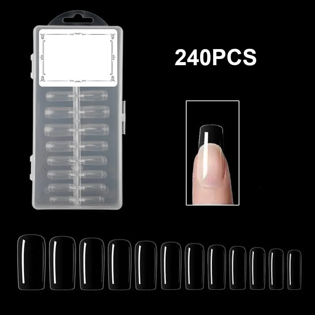۲۴۰ عدد ناخن مصنوعی تزئینی، مناسب برای تمرین، قابل جابجایی و استفاده خانگی، مدل ۳
