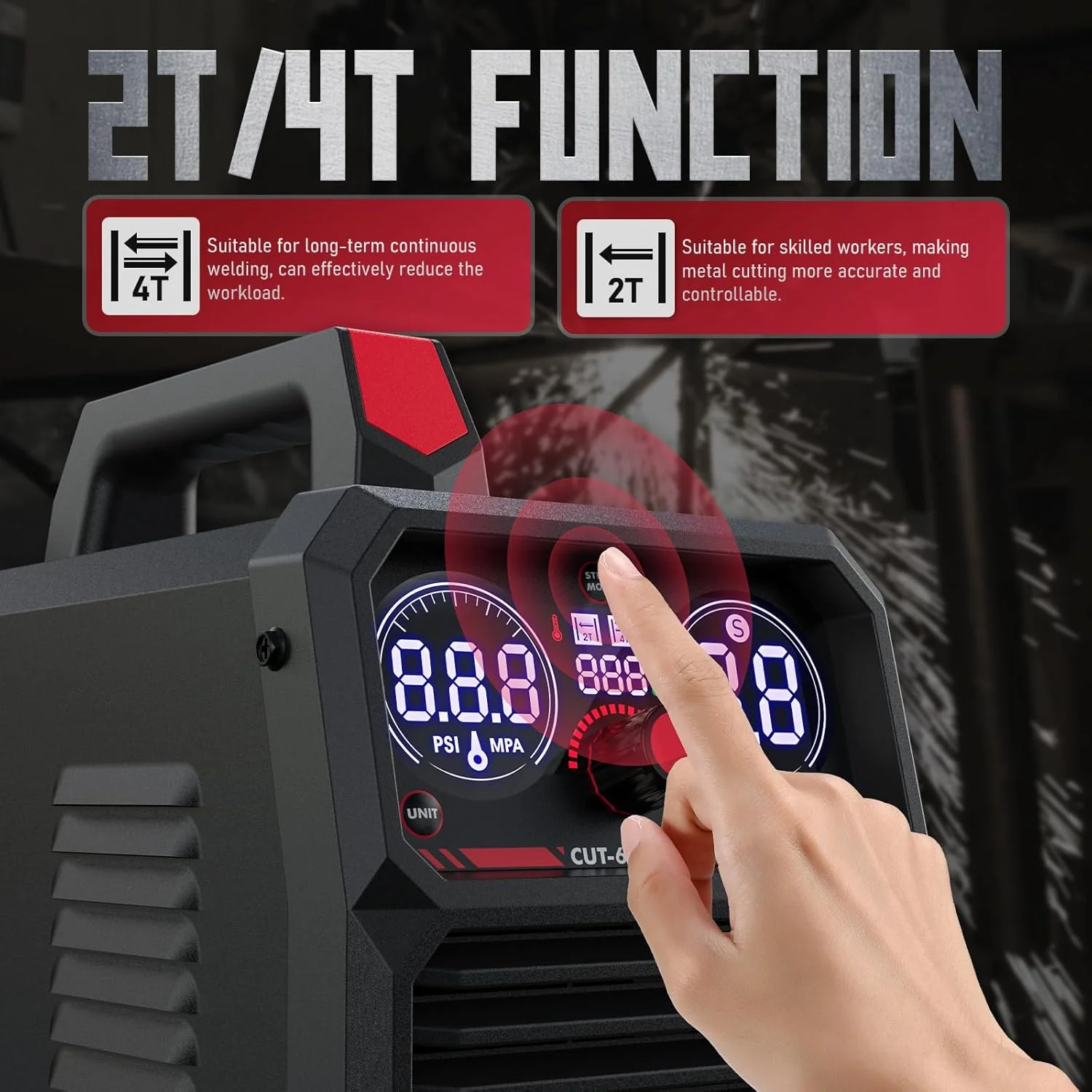 دستگاه برش پلاسما 60 آمپر بدون فرکانس بالا و قوس پایلوت غیر تماسی YESWELDER، نمایشگر دیجیتال اینورتر DC ولتاژ دوگانه 110/220 ولت مدل CUT-60DS PRO دستگاه برش پلاسما 60 آمپر بدون فرکانس بالا و قوس پایلوت غیر تماسی YESWELDER، نمایشگر دیجیتال اینورتر DC ولتاژ دوگانه 110/220 ولت مدل CUT-60DS PRO