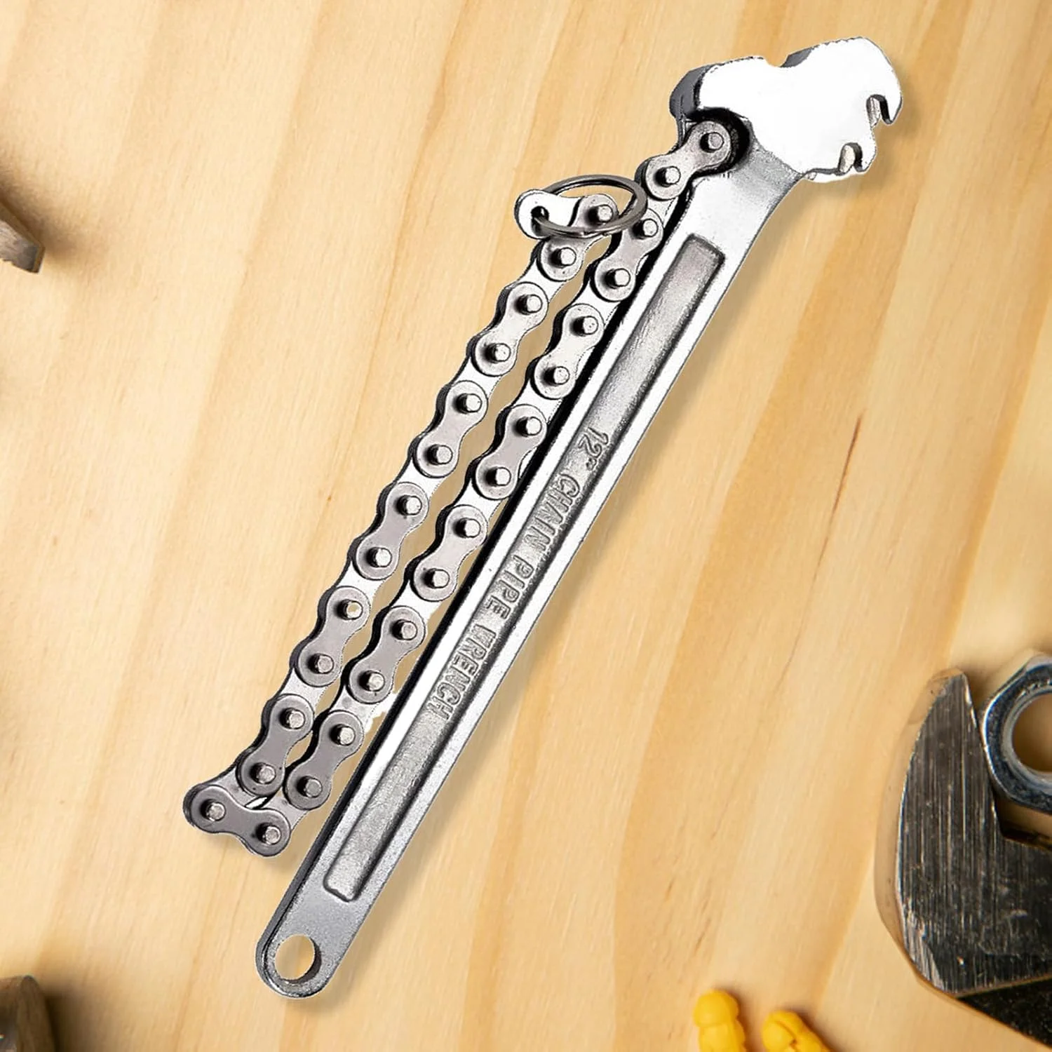 آچار فیلتر روغن زنجیری - آچار لوله زنجیری فولادی 16 اینچی | لوازم جانبی تعمیرات خودرو با دسته بلند و مقاوم برای ماشین آلات کشاورزی، بهبود خانه و مهندسی آچار فیلتر روغن زنجیری - آچار لوله زنجیری فولادی 16 اینچی | لوازم جانبی تعمیرات خودرو با دسته بلند و مقاوم برای ماشین آلات کشاورزی، بهبود خانه و مهندسی