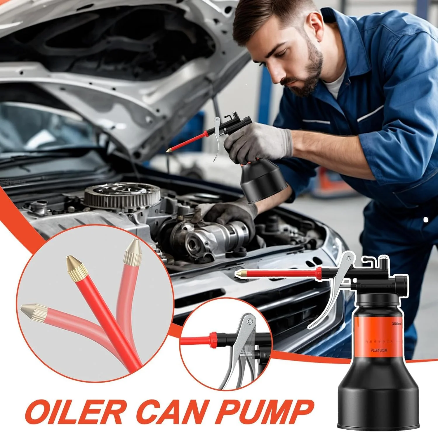 روغن پاش دستی 350 میلی لیتری، اسپری روان کننده با نازل مستقیم، لوازم جانبی خودرو برای دستگاه های الکترونیکی، کارگاه، تجهیزات صنعتی، ماشین آلات کوچک روغن پاش دستی 350 میلی لیتری، اسپری روان کننده با نازل مستقیم، لوازم جانبی خودرو برای دستگاه های الکترونیکی، کارگاه، تجهیزات صنعتی، ماشین آلات کوچک