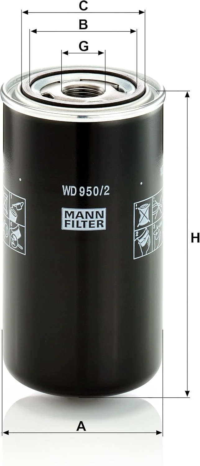 فیلتر روغن هیدرولیک MANN-FILTER مدل WD9502 فیلتر روغن هیدرولیک MANN-FILTER مدل WD9502