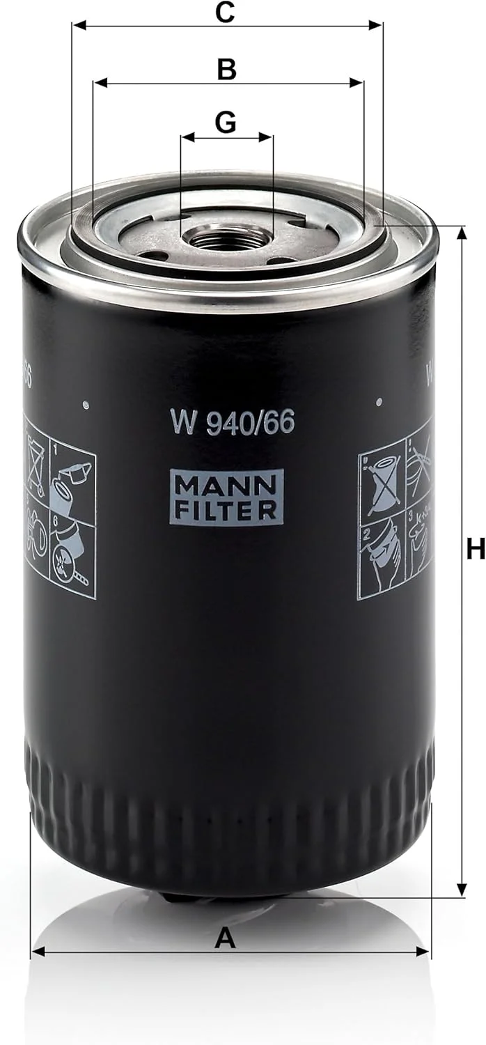 فیلتر روغن MANN-FILTER W 940/66، مناسب برای خودروها