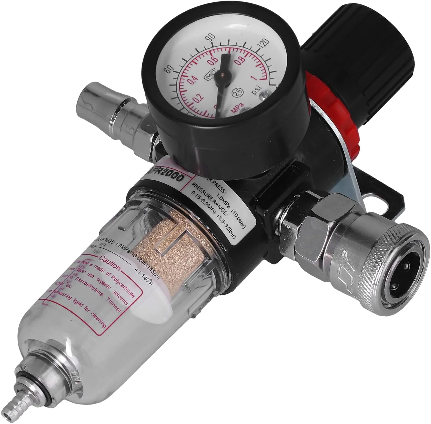 فیلتر رطوبت کمپرسور هوا، جداکننده روغن و آب آلیاژ آلومینیوم با فشار برای ابزار بادی