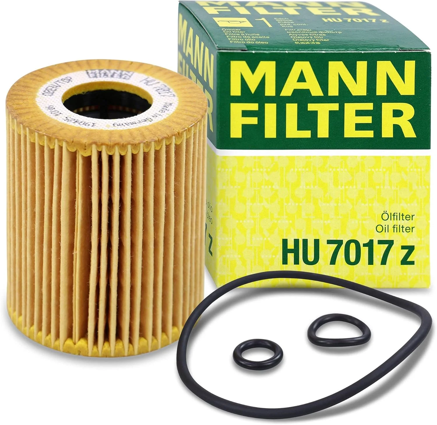 فیلتر روغن اصلی MANN-FILTER HU 7017 Z – مجموعه فیلتر روغن به همراه واشر / مجموعه واشر – برای خودروهای سواری