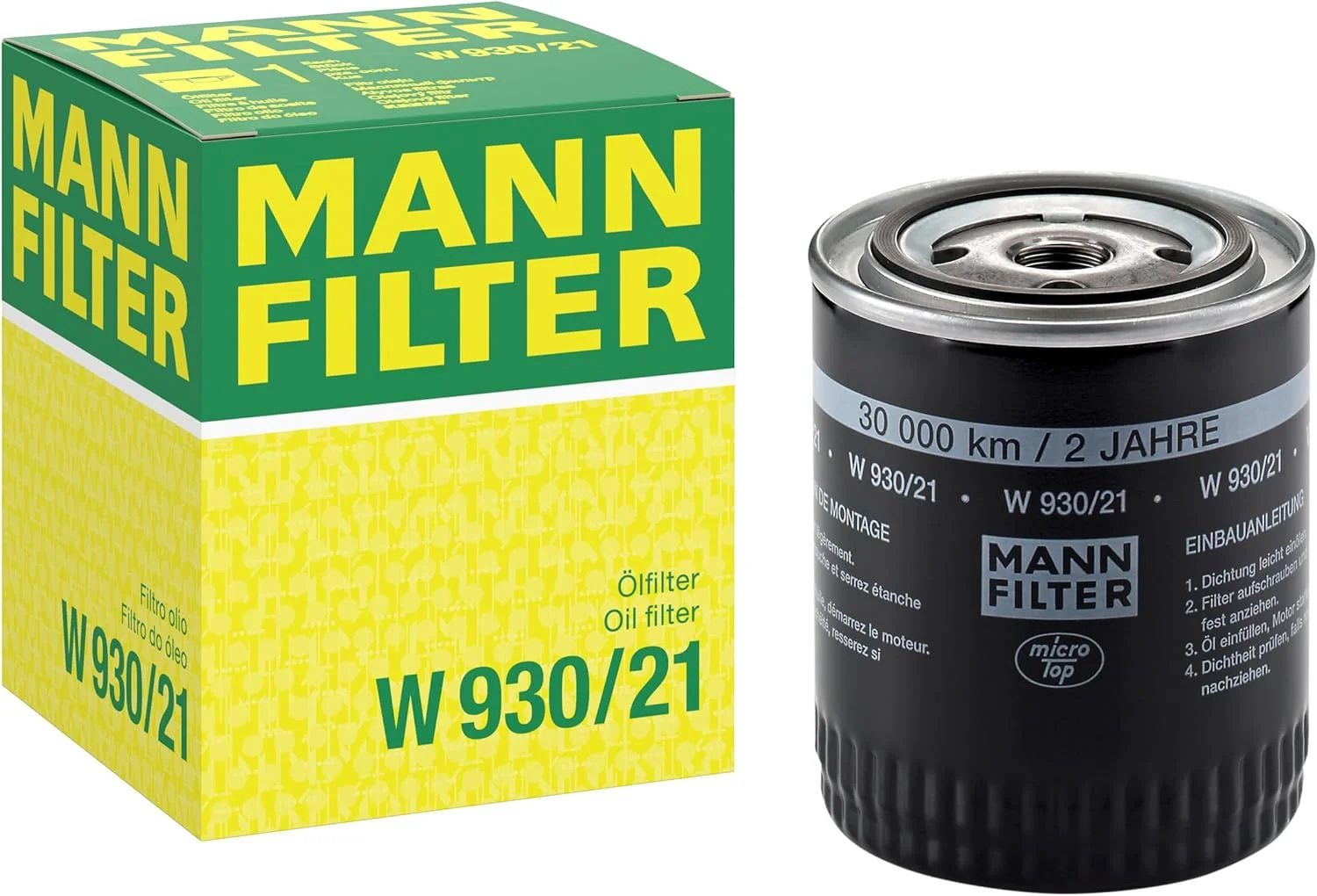 فیلتر روغن اصلی MANN-Filter مدل W 930/21 – مناسب خودروهای سواری