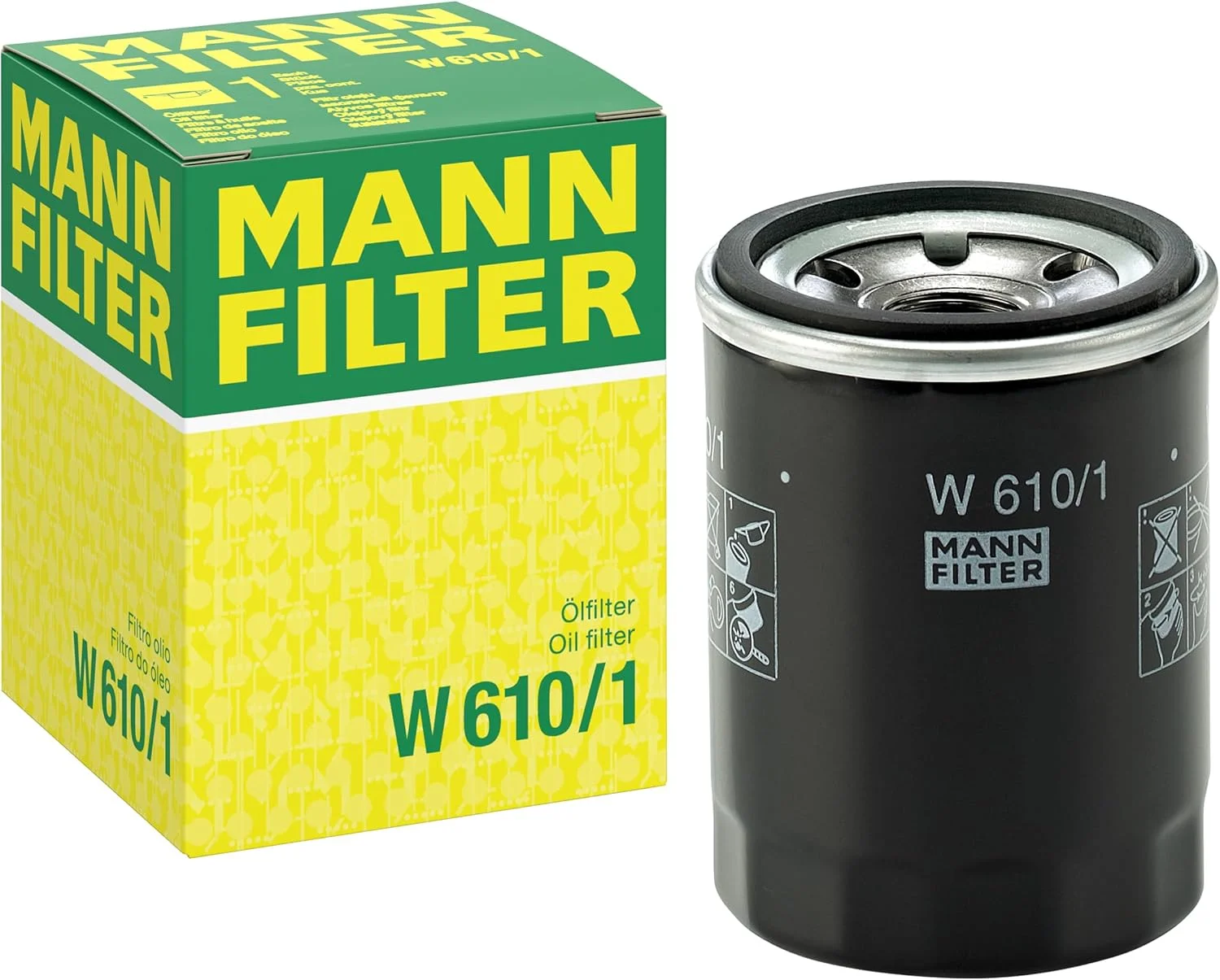 فیلتر روغن اصلی MANN-FILTER مدل W 610/1 – مناسب برای خودروهای سواری و وسایل نقلیه تجاری