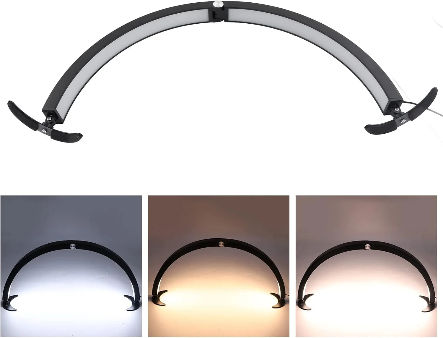 چراغ نیمه ماه Dpofirs برای میز ناخن، لامپ زیبایی 28 اینچی 40 واتی، کنترلر سیمی، لامپ LED نیمه ماه با کنترل از راه دور، لامپ روشنایی برای اکستنشن مژه، مانیکور، تاتو