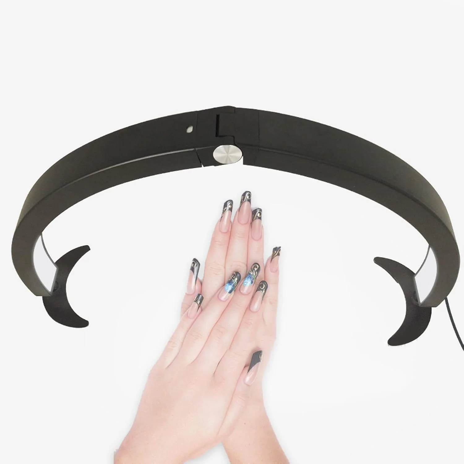 چراغ نیمه ماه Dpofirs برای میز ناخن، لامپ زیبایی 28 اینچی 40 واتی، کنترلر سیمی، لامپ LED نیمه ماه با کنترل از راه دور، لامپ روشنایی برای اکستنشن مژه، مانیکور، تاتو