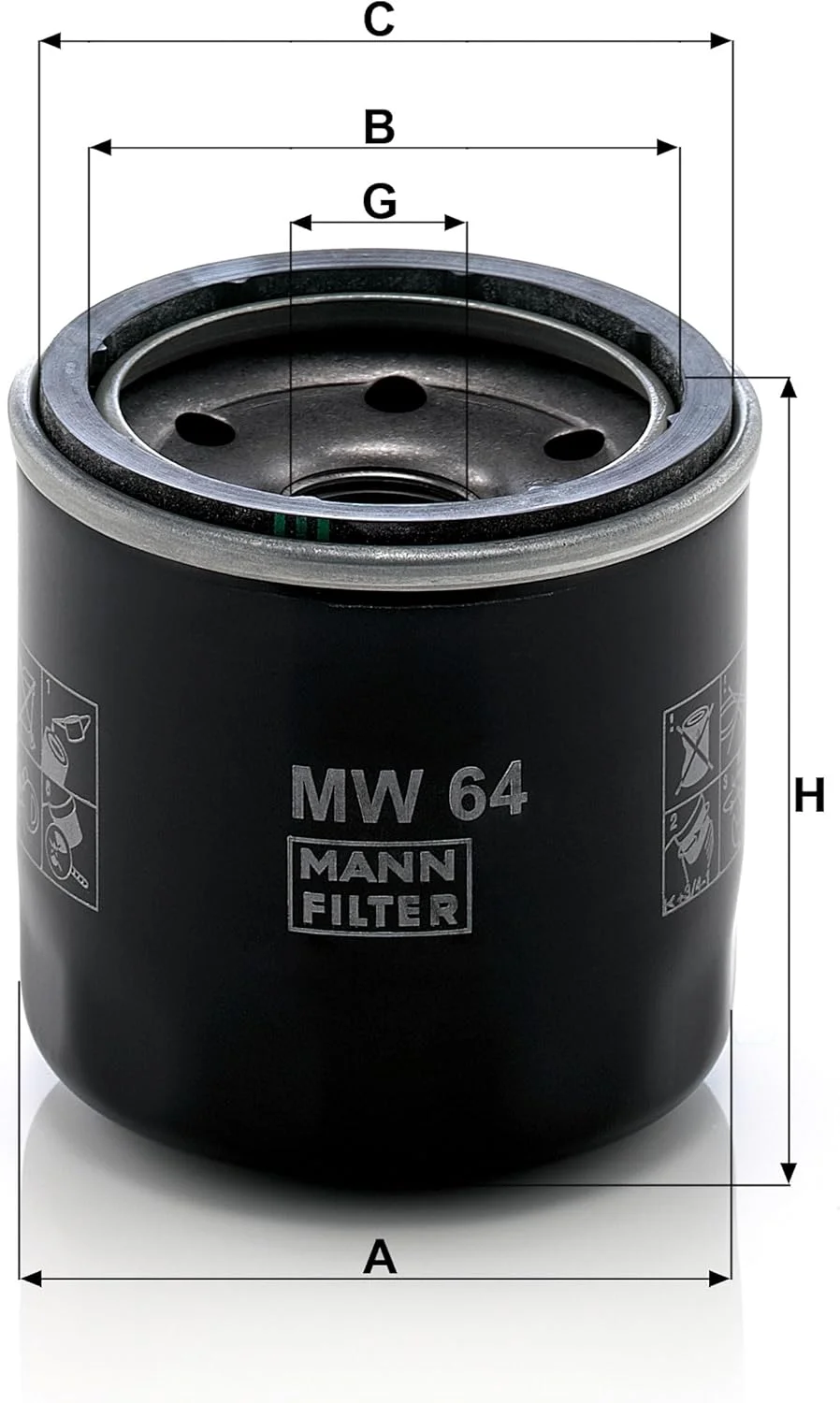 فیلتر روغن موتورسیکلت MANN-FILTER MW 64 فیلتر روغن موتورسیکلت MANN-FILTER MW 64