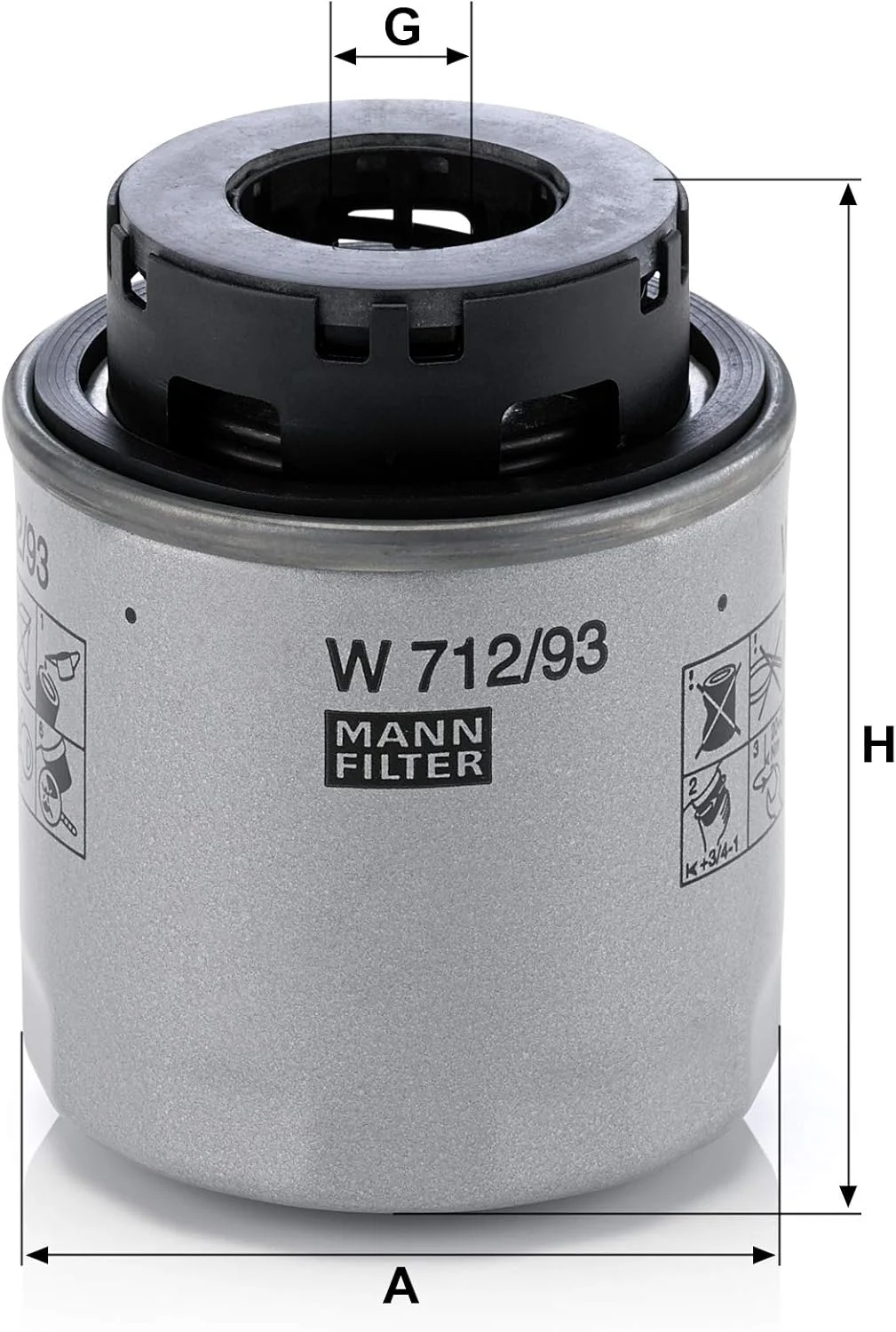 فیلتر روغن MANN-FILTER W 712/93 - خودروها + حمل و نقل، سفید