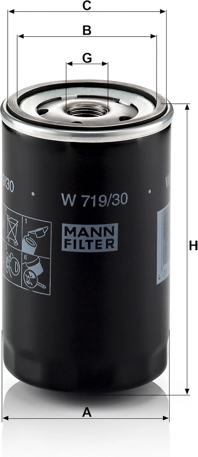 فیلتر روغن MANN-FILTER W 719/30 - مناسب خودروها و وسایل نقلیه تجاری