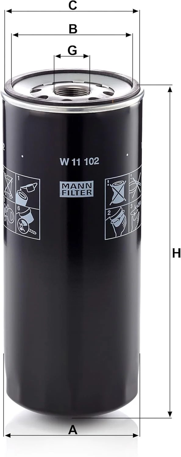 فیلتر روغن تعویض روغن روان کننده MANN-FILTER W 11 102 - برای ماشین آلات صنعتی، کشاورزی و ساختمانی فیلتر روغن تعویض روغن روان کننده MANN-FILTER W 11 102 - برای ماشین آلات صنعتی، کشاورزی و ساختمانی