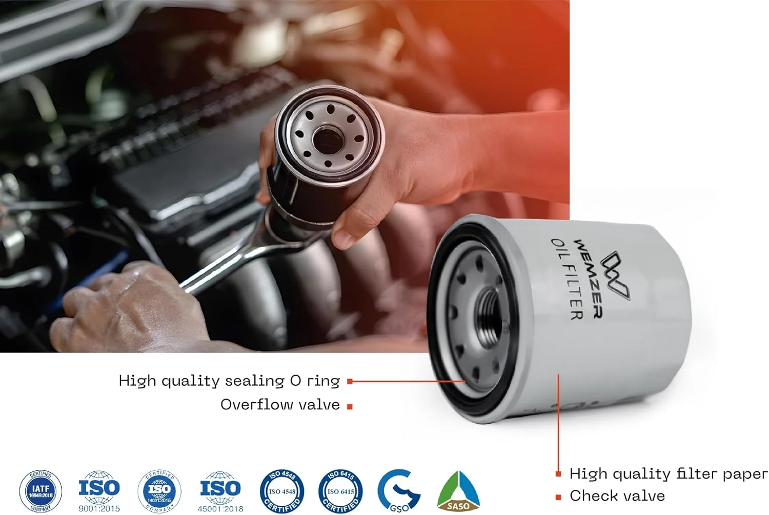 فیلتر روغن ممتاز | 15208-65F1B-WZ | سازگار با - (سازگاری کامل را در توضیحات بیابید)