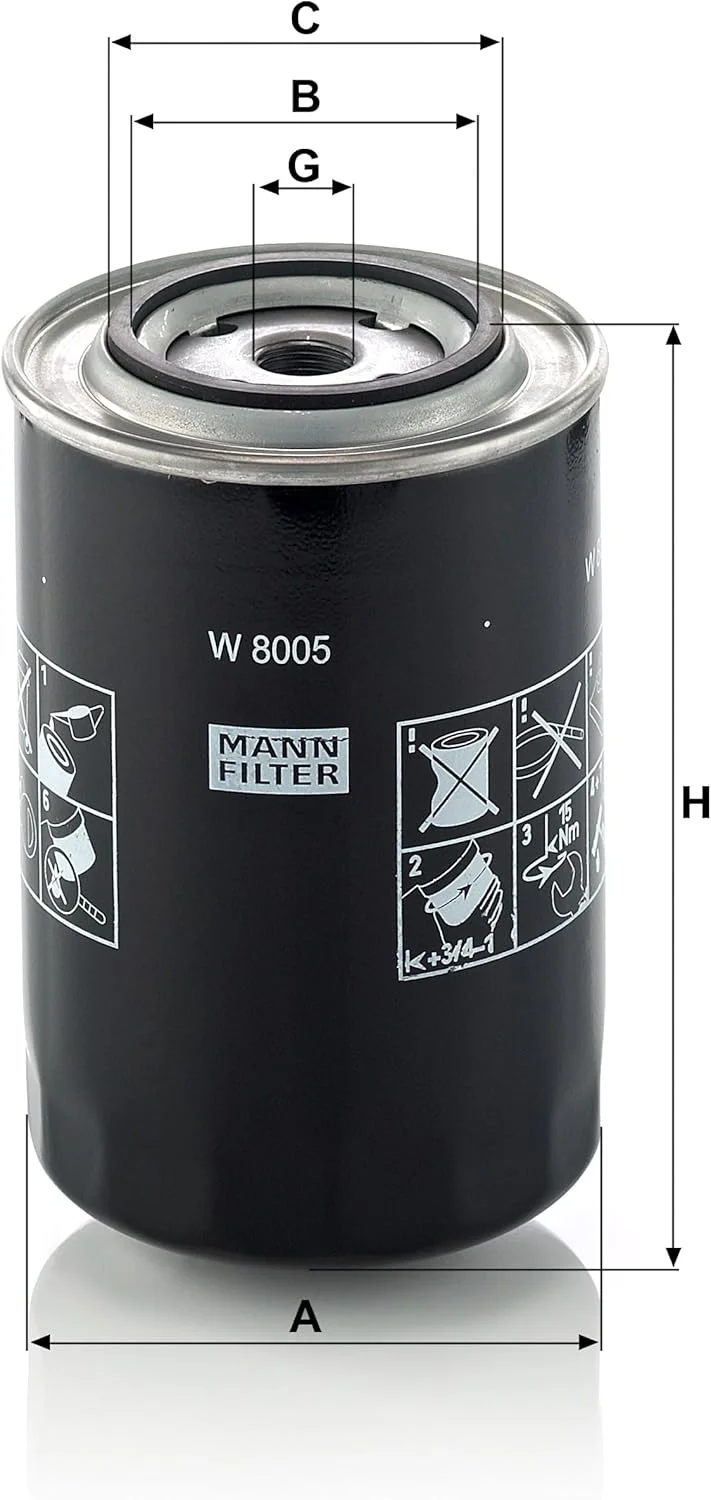 فیلتر روغن اصلی MANN-FILTER W 8005 - فیلتر روغن چرخشی - برای ماشین آلات صنعتی، کشاورزی و ساختمانی فیلتر روغن اصلی MANN-FILTER W 8005 - فیلتر روغن چرخشی - برای ماشین آلات صنعتی، کشاورزی و ساختمانی