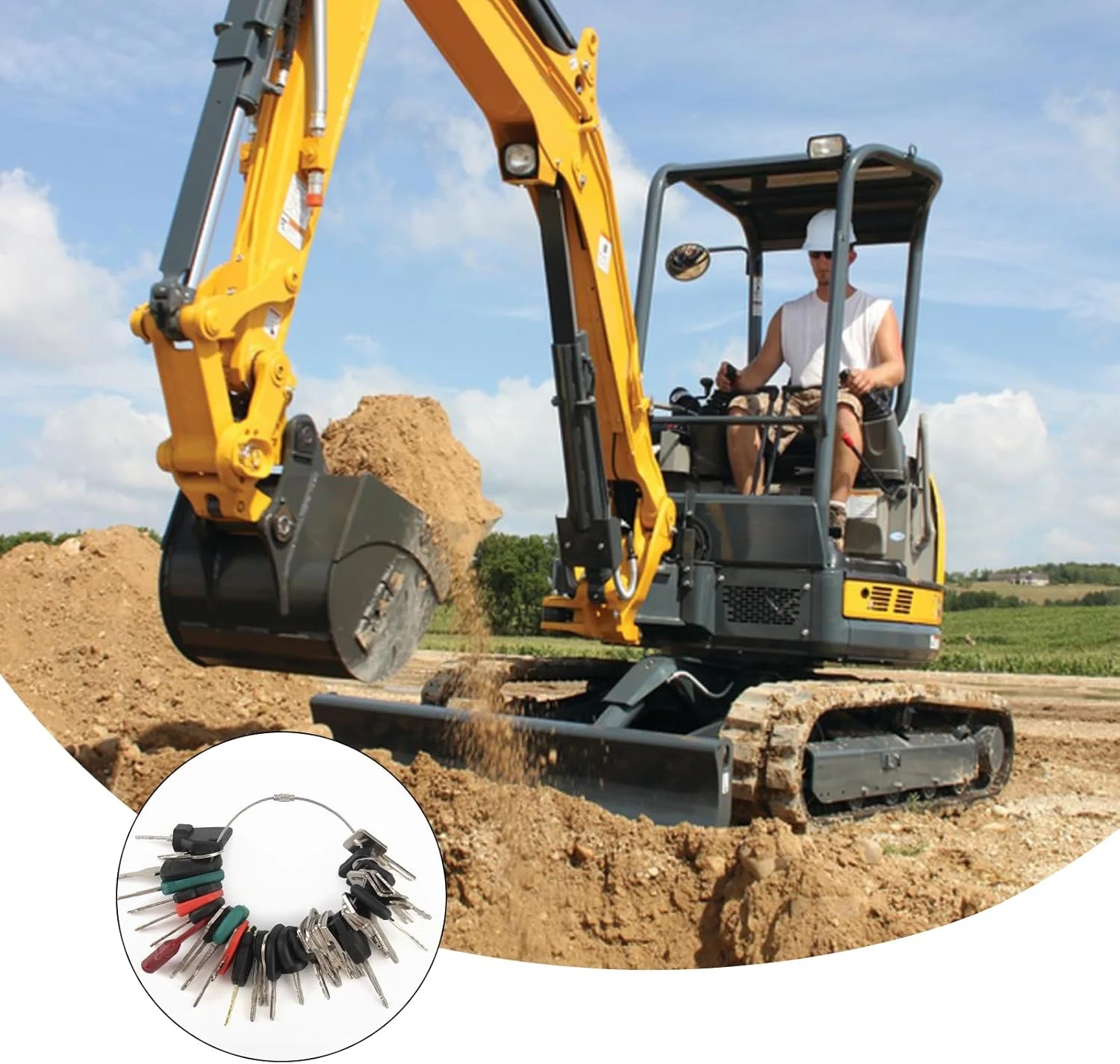 مجموعه 55 عددی کلید ماشین آلات ساختمانی، کلید استارت یونیورسال به همراه قلاب و حلقه، مجموعه جایگزین کلید استارت با کیفیت عالی، کلید بیل مکانیکی برای ماشین آلات، تجهیزات، بیل مکانیکی، تراکتور، موتورسیکلت مجموعه 55 عددی کلید ماشین آلات ساختمانی، کلید استارت یونیورسال به همراه قلاب و حلقه، مجموعه جایگزین کلید استارت با کیفیت عالی، کلید بیل مکانیکی برای ماشین آلات، تجهیزات، بیل مکانیکی، تراکتور، موتورسیکلت