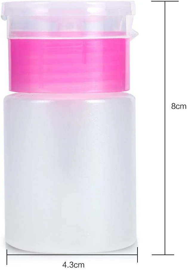 بطری پمپی 60 میلی لیتری، ابزار پخش کننده پاک کننده لاک ناخن، ظرف مایع پلاستیکی 2 رنگ با درب فشاری، ظروف خالی مسافرتی برای لوسیون آرایشی و تونر صورت (صورتی) بطری پمپی 60 میلی لیتری، ابزار پخش کننده پاک کننده لاک ناخن، ظرف مایع پلاستیکی 2 رنگ با درب فشاری، ظروف خالی مسافرتی برای لوسیون آرایشی و تونر صورت (صورتی)