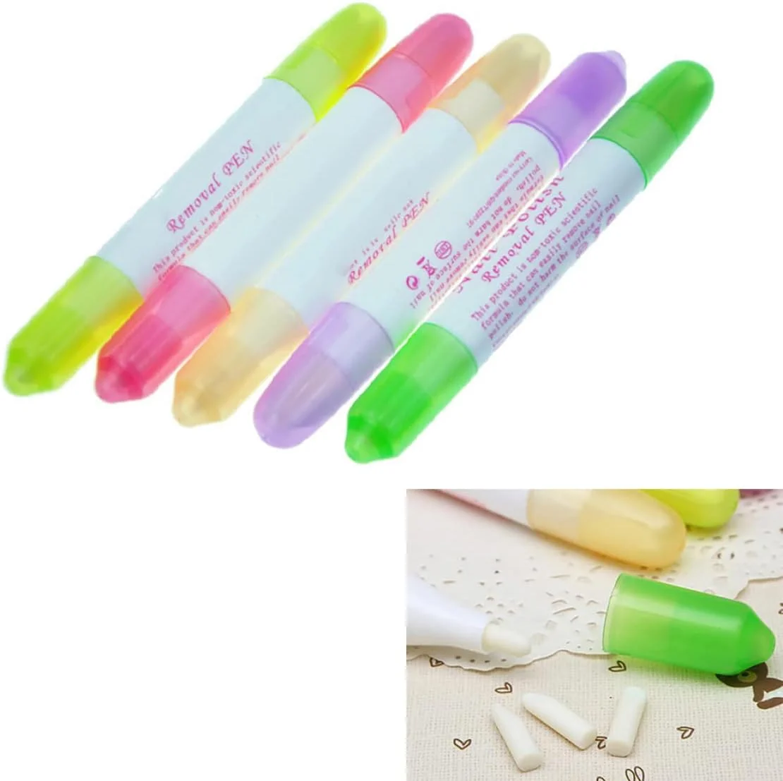 قلم پاک کننده لاک ناخن، 5 عدد پاک کننده لاک ناخن با سری های تعویضی، قلم پاک کننده آرایش برای سالن و استفاده خانگی، 1 ست قلم پاک کننده لاک ناخن، 5 عدد پاک کننده لاک ناخن با سری های تعویضی، قلم پاک کننده آرایش برای سالن و استفاده خانگی، 1 ست