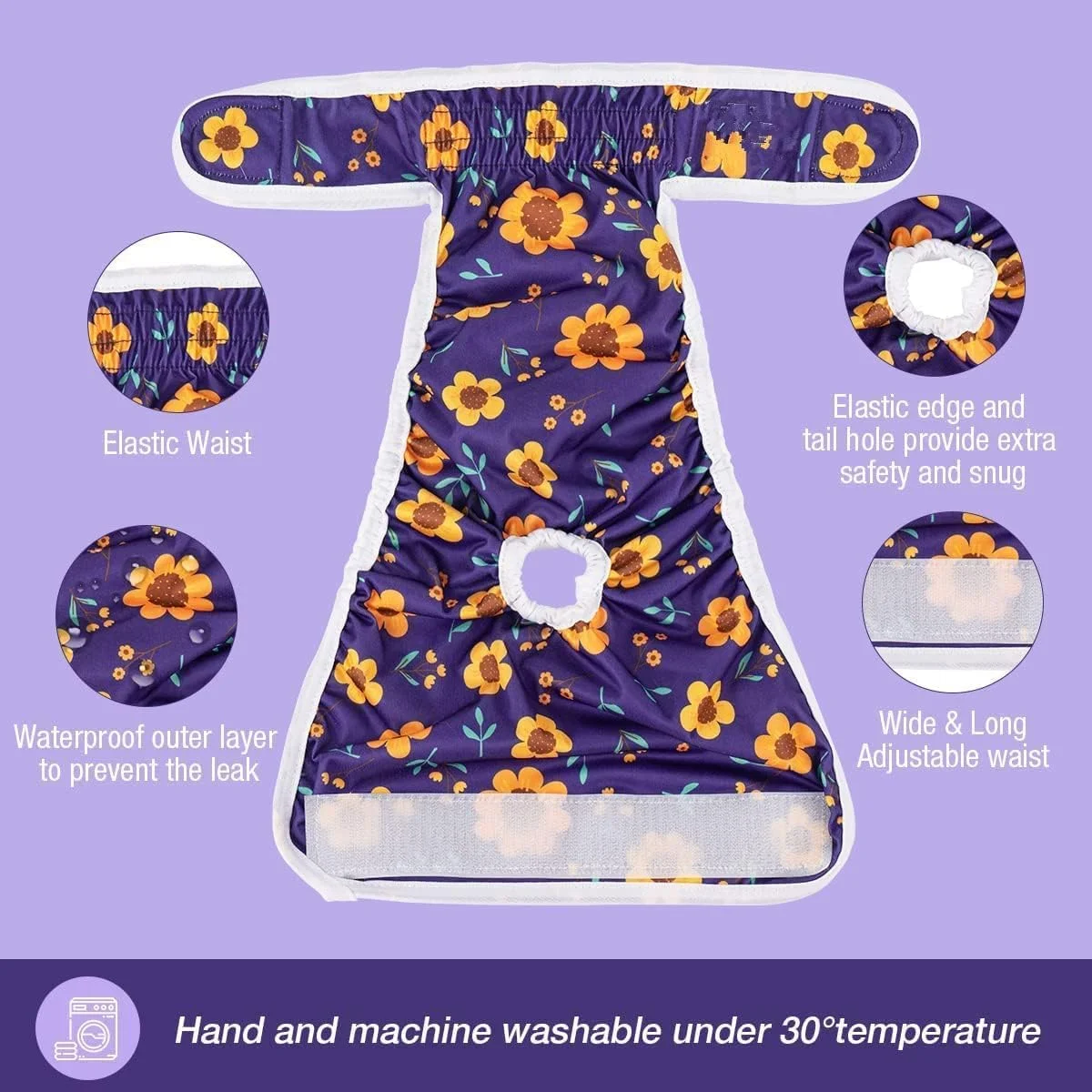 شورت بهداشتی سگ ماده Mumoo Bear - شورت قاعدگی قابل شستشو برای سگ های خانگی، پوشک حرارتی سگ قابل استفاده مجدد 3 عددی (طرح گل، سایز S) شورت بهداشتی سگ ماده Mumoo Bear - شورت قاعدگی قابل شستشو برای سگ های خانگی، پوشک حرارتی سگ قابل استفاده مجدد 3 عددی (طرح گل، سایز S)