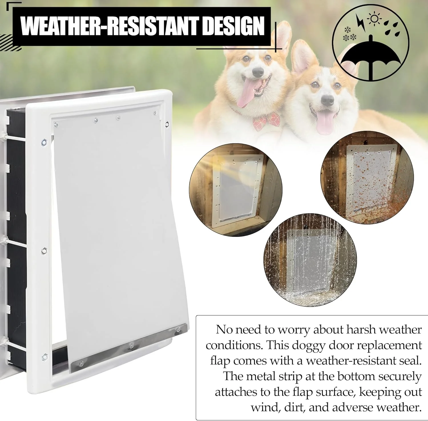 دریچه جایگزین درب سگ شفاف TonGass (بسته 2 عددی) بزرگ سازگار با مدل درب سگ آب و هوای سخت Ideal Pet Products DSRWXL - دریچه درب حیوانات خانگی 10" x 18" - مناسب برای حیوانات خانگی بزرگ (تا 40 کیلوگرم)