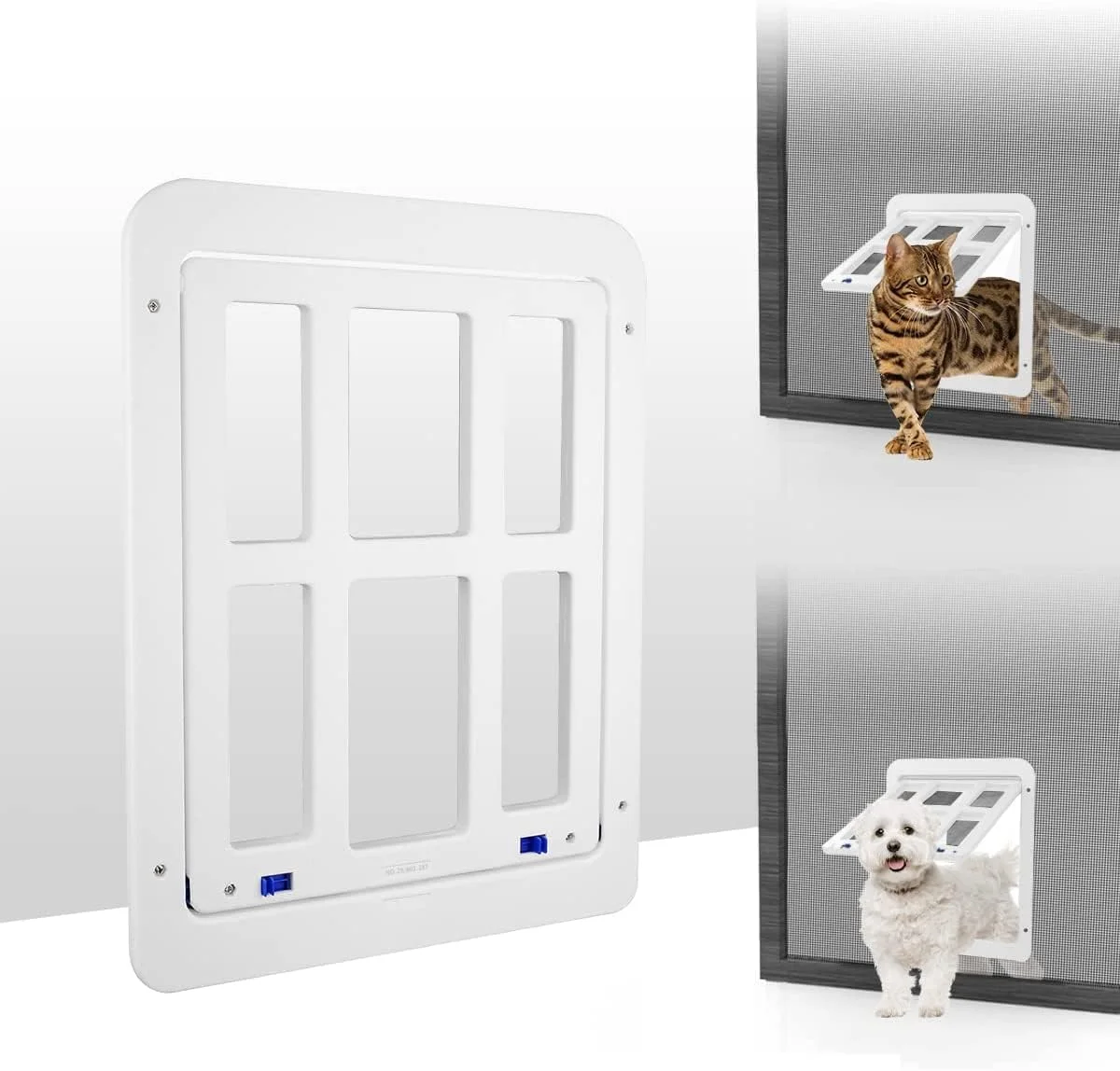 درب توری حیوانات خانگی SYOSI، درب سگ برای درب توری با قفل مغناطیسی، درب کوچک سگ توری برای درب کشویی، پنجره و ایوان موجود، 21x24 سانتی متر